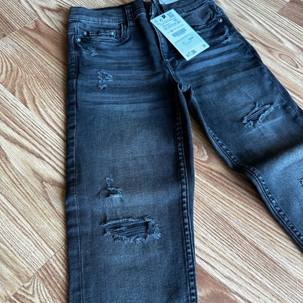 Zara Kids Black Distressed Jeans